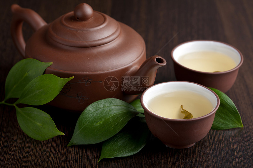 绿茶饮料文化香气单宁叶子植物芳香美食陶器杯子图片
