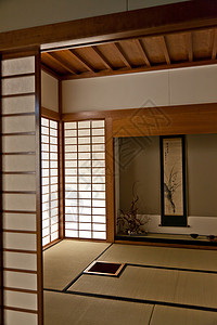 日式会议室传统旅游木头仪式家具房子旅行榻榻米休息室会议背景图片