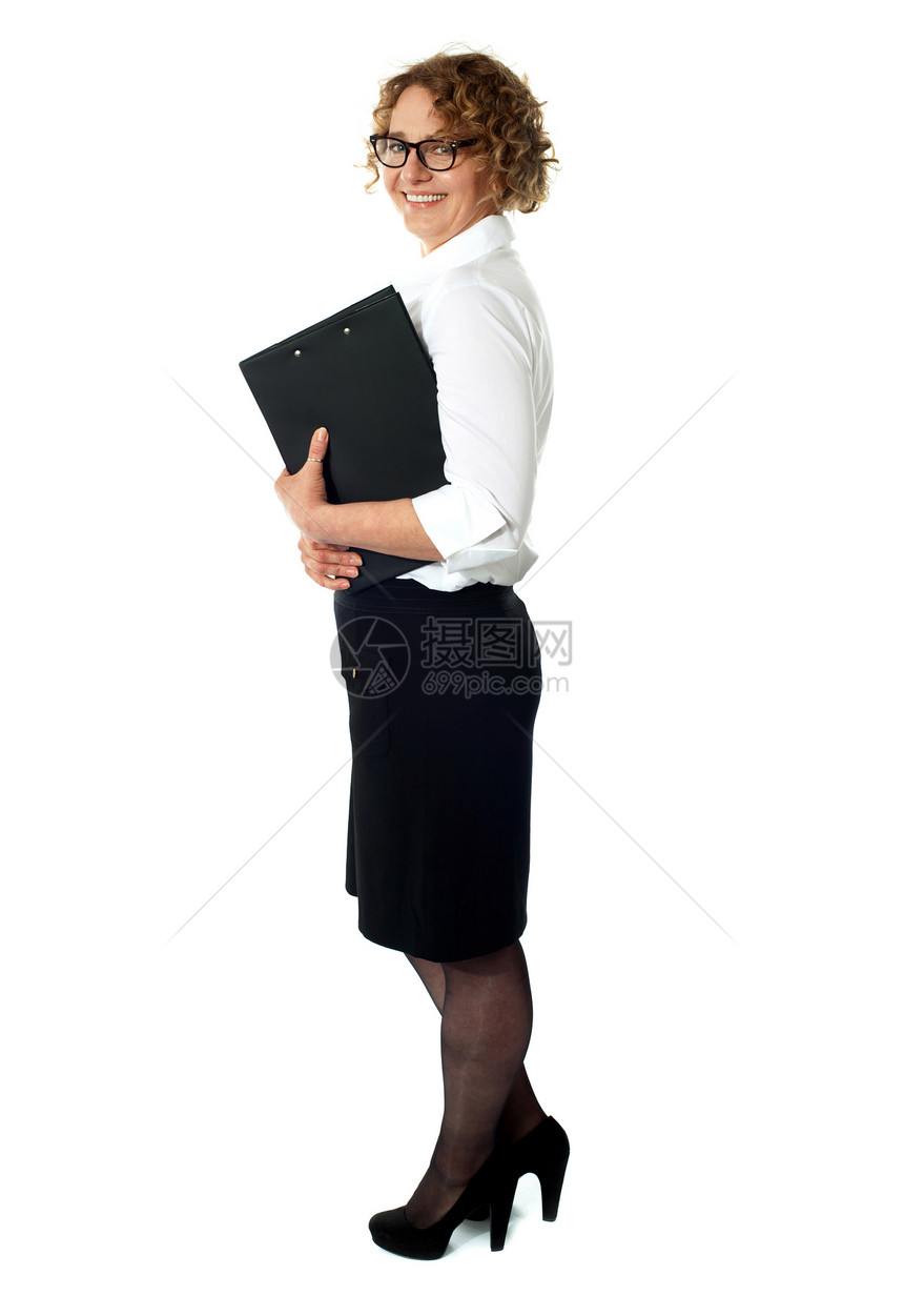 商业女商务人士的完整肖像图片