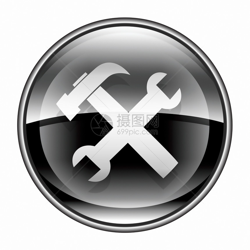 工具图标黑色 在白色背景上孤立灰色按钮建造网页建设者网站插图玻璃维修构造图片