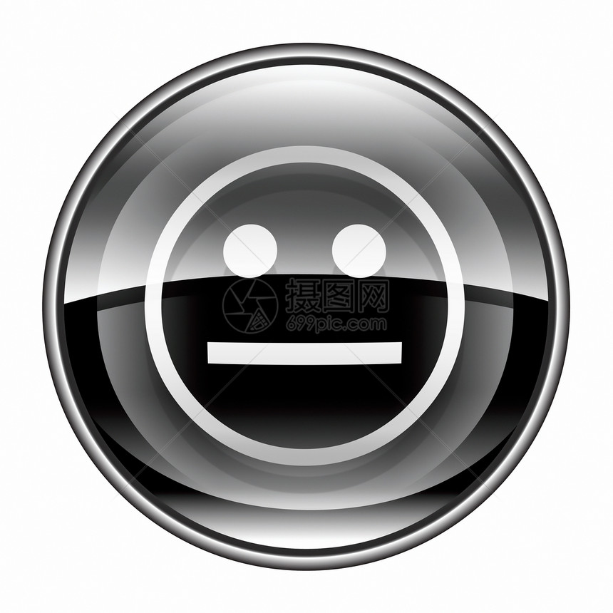 笑脸黑色 孤立在白色背景按钮插图喜悦阴影灰色网页圆形网站圆圈幸福图片