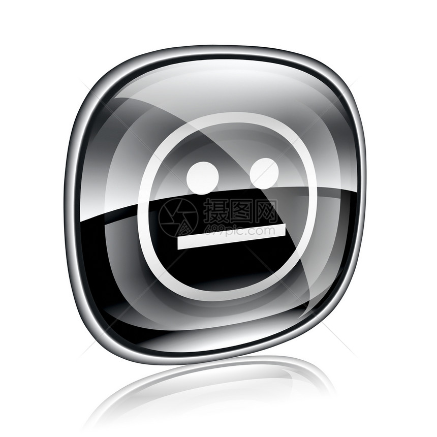笑脸黑玻璃 孤立在白色背景灰色微笑阴影欢迎玻璃徽章幸福键盘网站黑色图片
