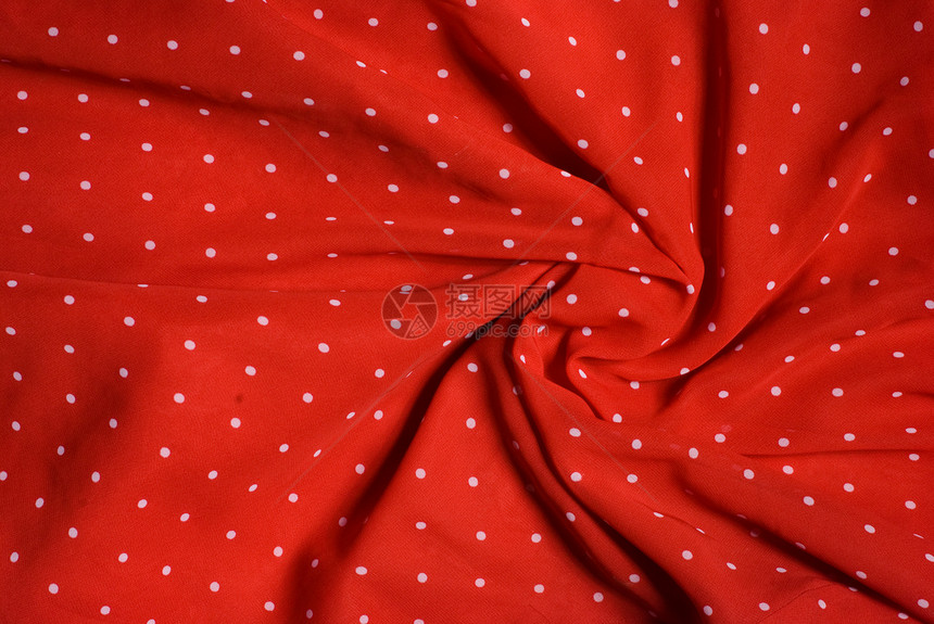 圆点织物材料缝纫红色图片