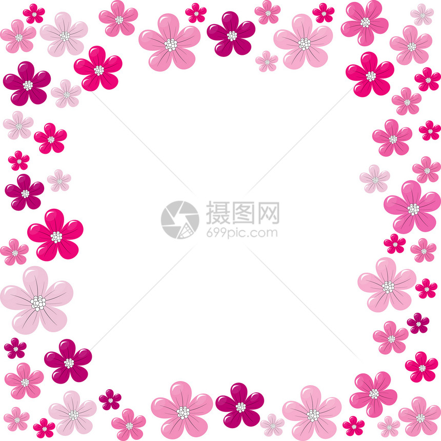 粉色花框插图繁荣框架创造力墙纸花园图片