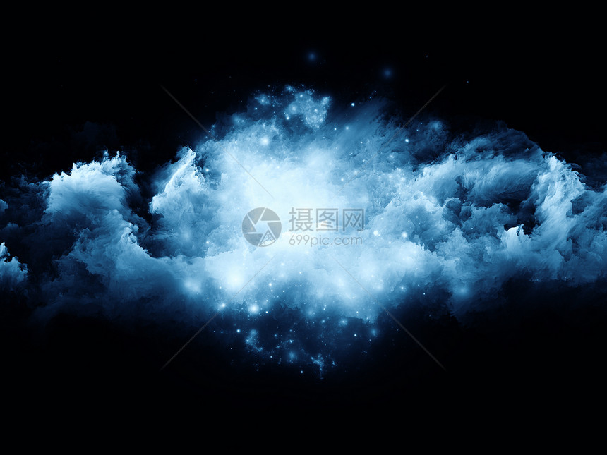 三维折形云层黑色魔法想像力墙纸精神泡沫音乐星云创造力蓝色图片