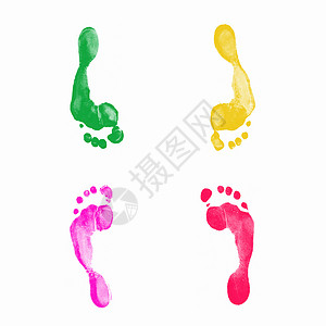 人的脚印力量团队印象艺术品婴儿紫色指纹墨水痕迹邮票背景图片