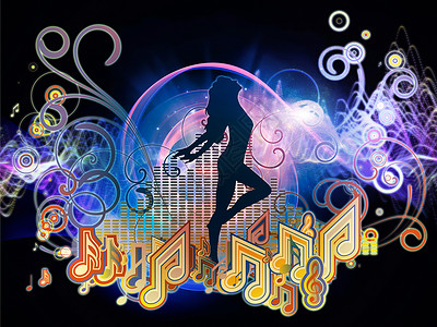 音乐王国音乐会舞蹈墙纸漩涡女孩笔记歌曲作品插图背景图片