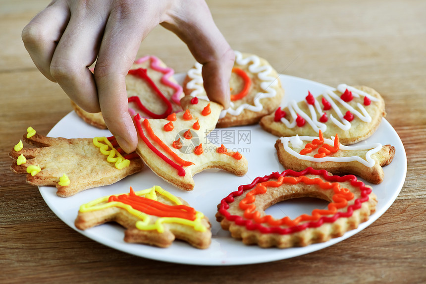 土制饼干板款待食物甜点烘烤磨砂盘子服务烹饪手工小吃图片