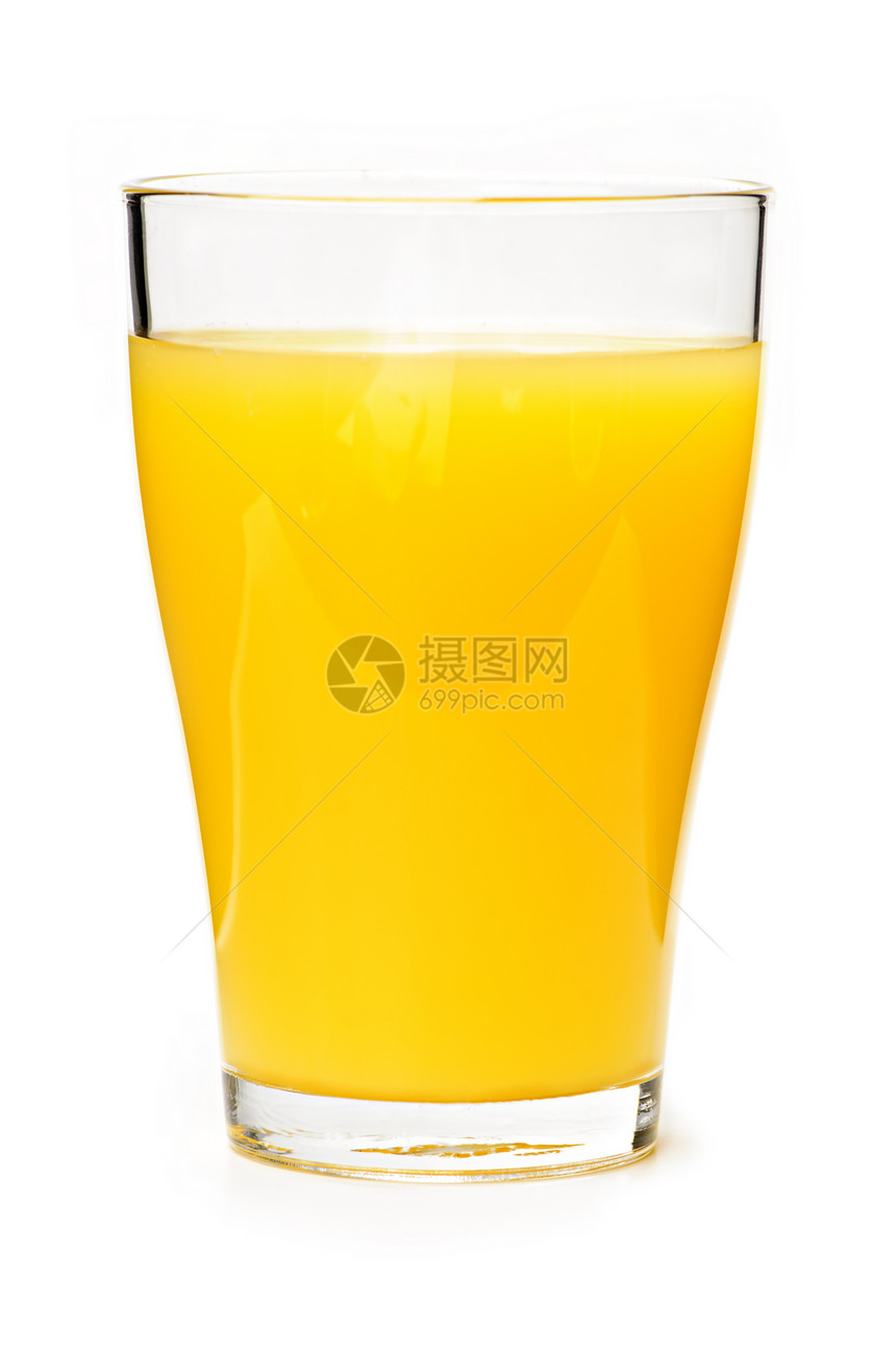 杯子橙汁白色玻璃眼镜弯曲营养果汁曲线水果饮料图片
