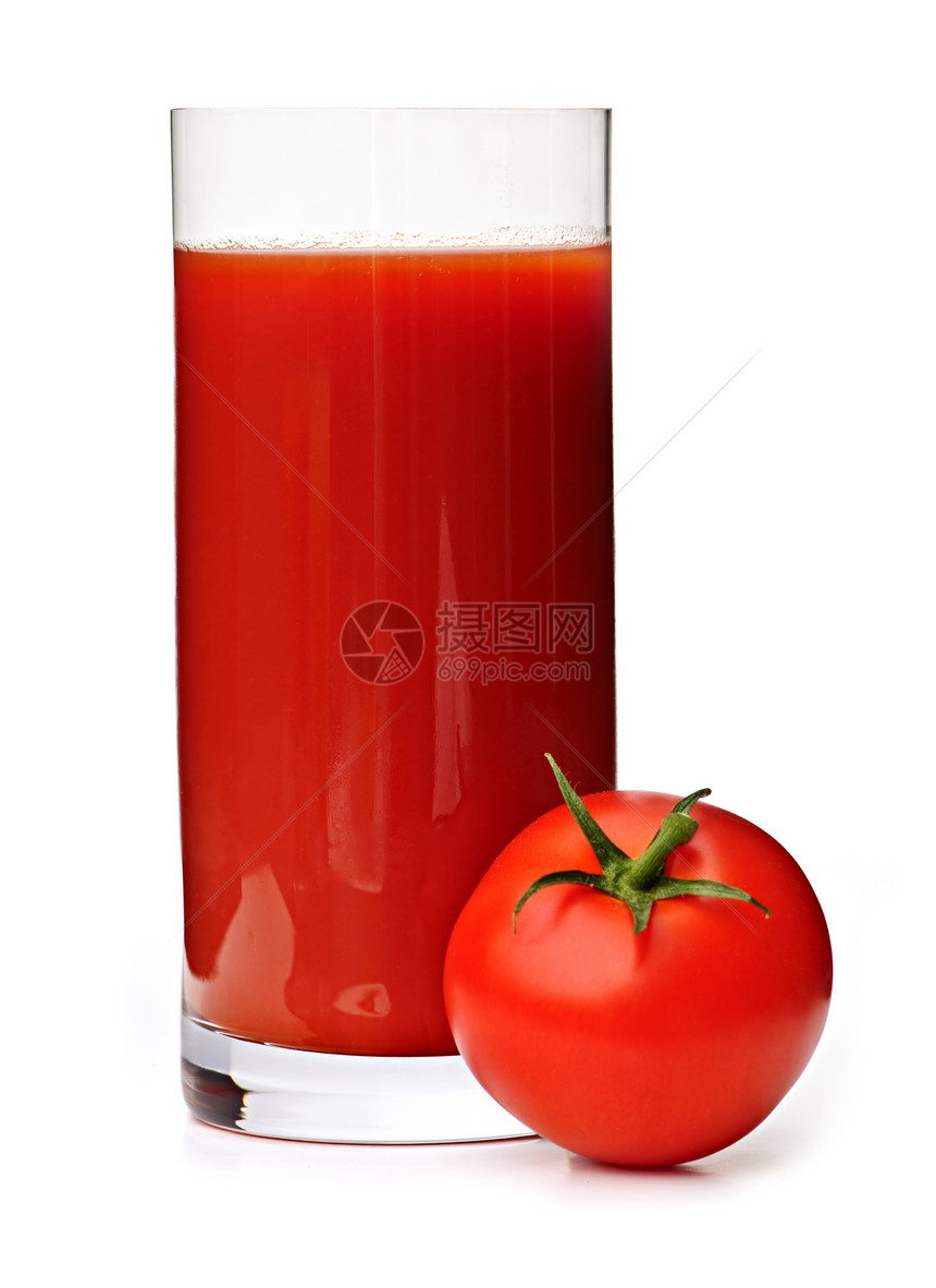 杯中番茄汁白色蔬菜绿色健康果汁不倒翁眼镜饮料玻璃营养图片