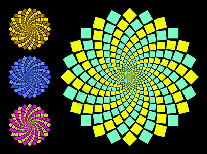 差异模式圆圈装饰品彩虹黑色螺旋插图辐射派对墙纸光谱背景图片