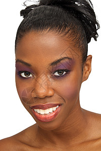 美女女青年 头照3肤色黑色女孩女士女性化妆品爆头矫正牙齿背景图片