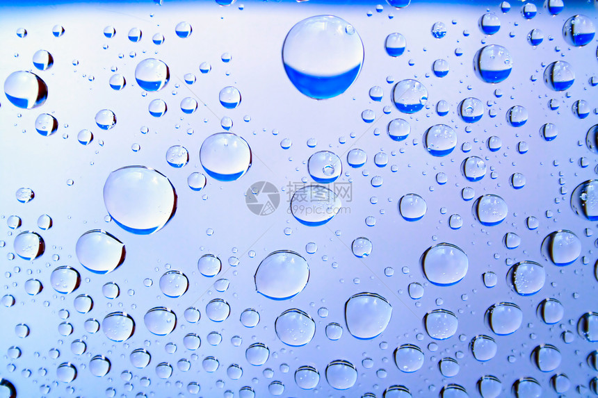 滴落反射飞沫气泡液体蓝色窗户玻璃雨滴洞察力框架图片