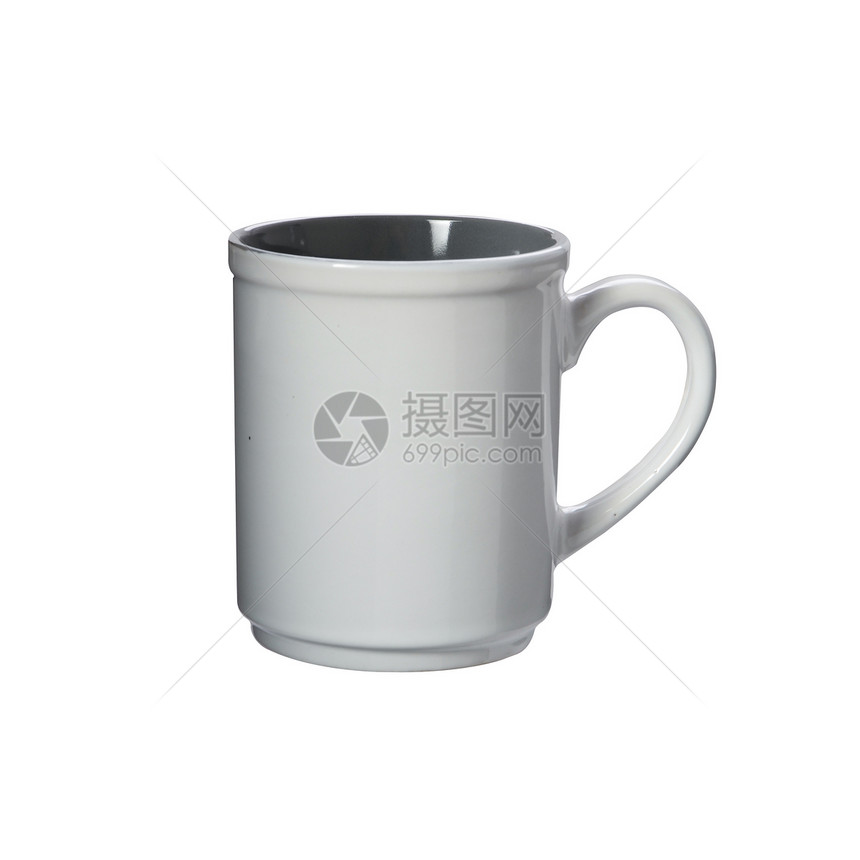白色背景上孤立的茶杯杯子咖啡杯咖啡阴影陶瓷餐具制品时间反射图片