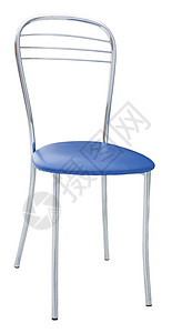 带软蓝椅的金属椅子背景图片