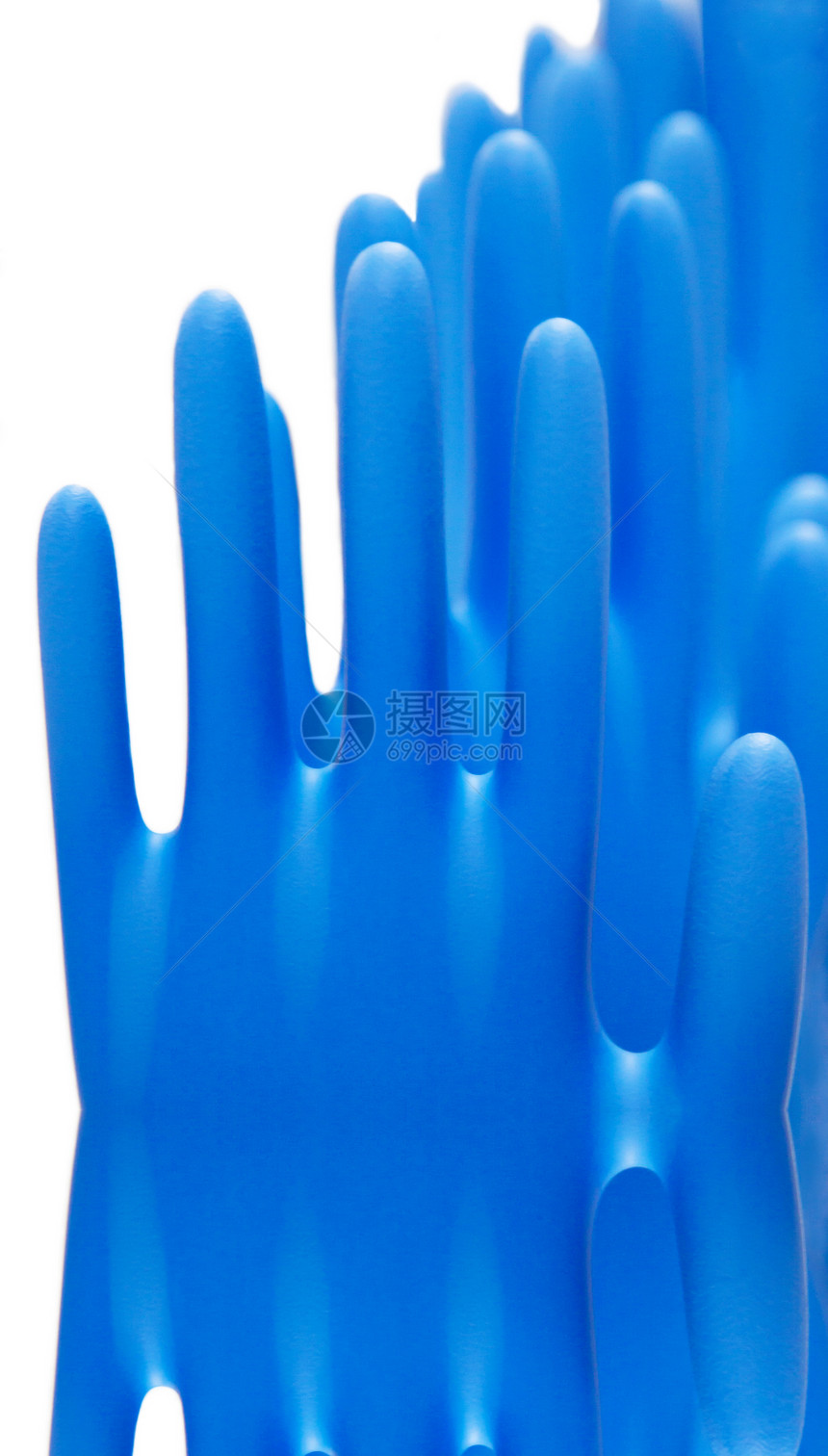 蓝乳胶手套镜子橡皮卫生安全外科腈类医疗蓝色手术对齐图片