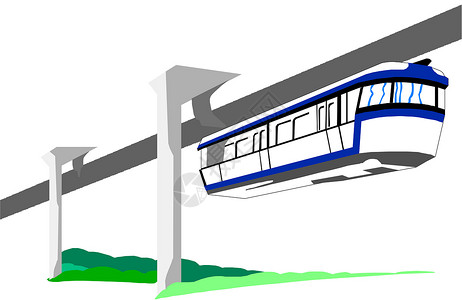 导轨单体铁路 高速现代列车插画