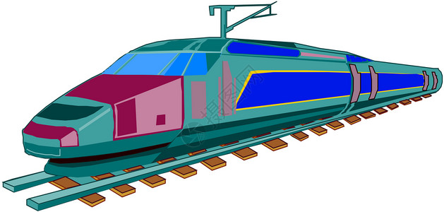 铁路客运服务矢量快速客运列车设计图片