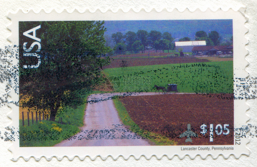 宾夕法尼亚州栅栏明信片邮件农业海豹植物风景建筑场地树干图片