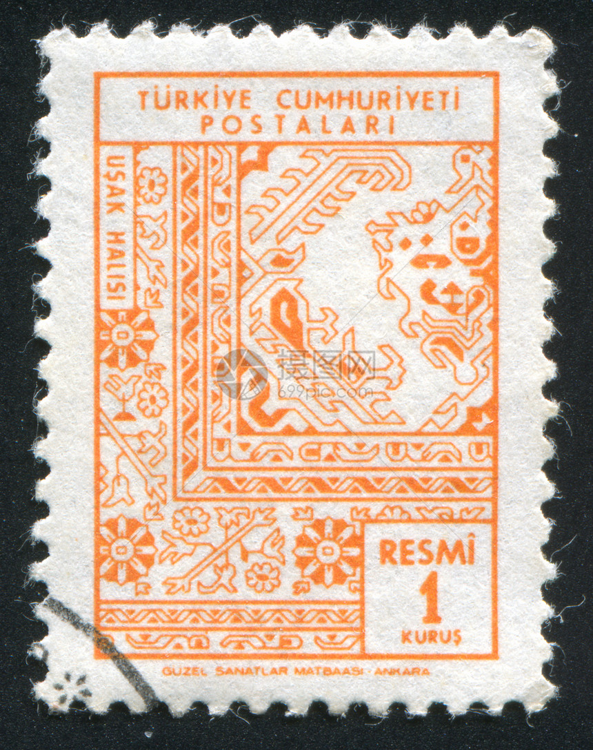 土耳其语模式艺术装饰品漩涡椭圆火鸡数字地毯海豹邮票集邮图片