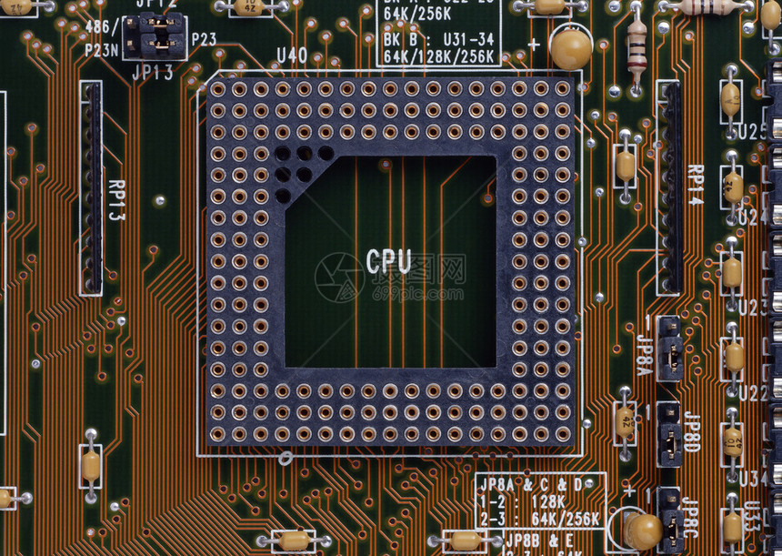 计算机主机架半导体电路工程盘子母板红色电子产品条纹高科技技术图片