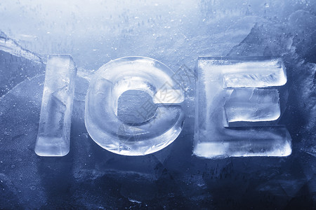 半透明字素材冰雪概念静物字母刻字冻结背景