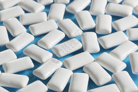 木糖醇胶口香糖牙龈白色薄荷背景