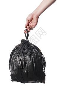 黑色塑料支架垃圾回收袋包背景