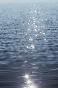 夏季湖反射太阳微光阳光背景图片