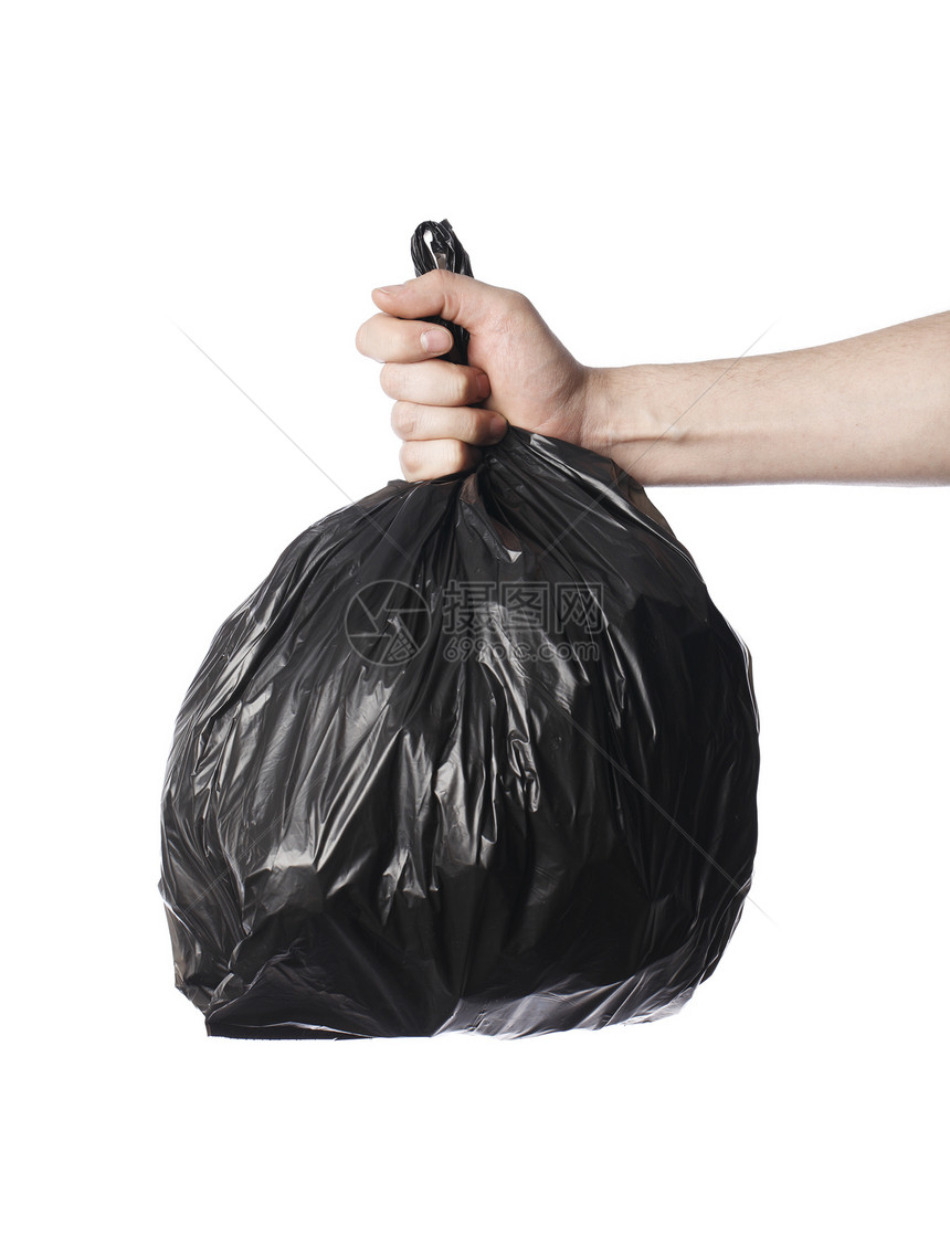 垃圾回收桶垃圾袋塑料黑色手指图片