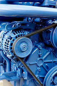 柴油发动机发电机海洋柴油机引擎发动机蓝色背景