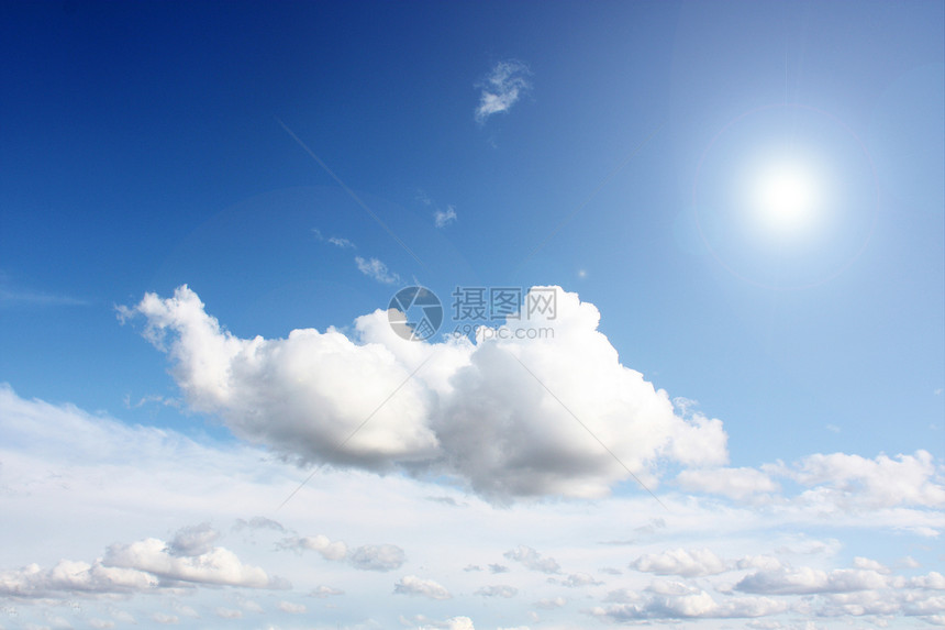 蓝天上的白云阳光气氛气候太阳天气晴天天堂臭氧蓝色环境图片