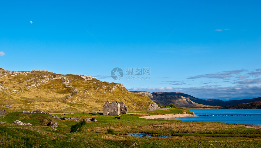 湖同步阳光高地旅行乡村天空风景蓝色支撑图片