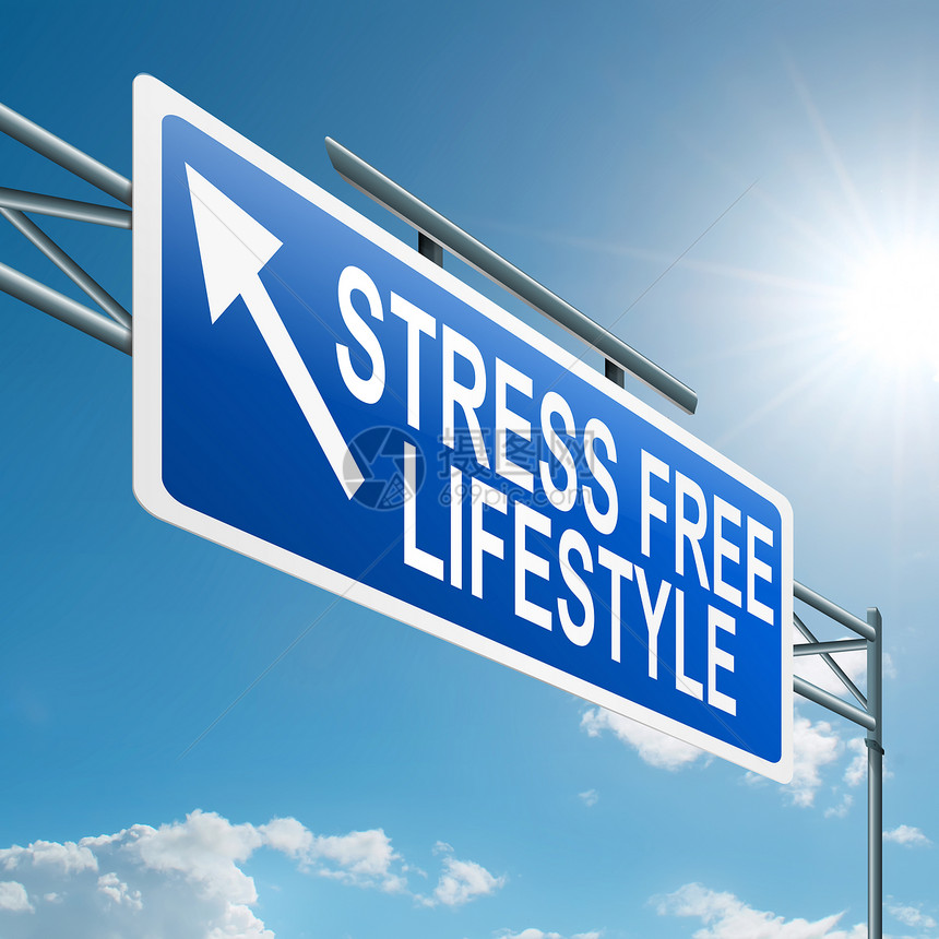 压力自由的生活方式治疗休息闲暇天空蓝色龙门架幸福时间路标图片