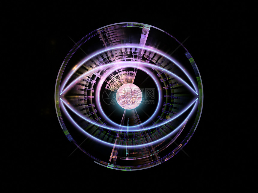 人工智能的视线黑色墙纸虚拟现实圆圈技术眼睛鸢尾花圆形作品插图图片