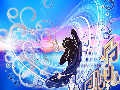 音乐优雅笔记插图作品漩涡歌曲女孩舞蹈墙纸音乐会背景图片