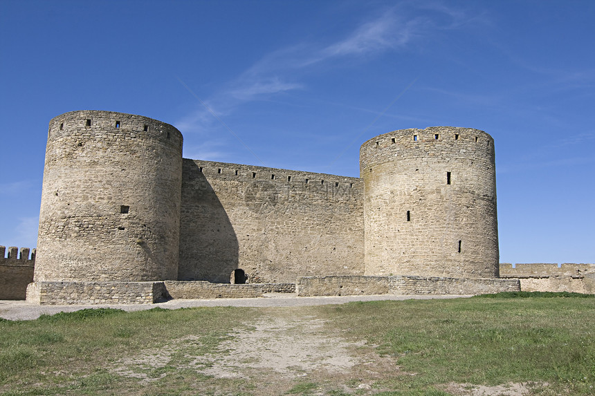 乌克兰阿克曼堡垒天空建筑石头蓝色地标旅游城堡晴天据点历史性图片