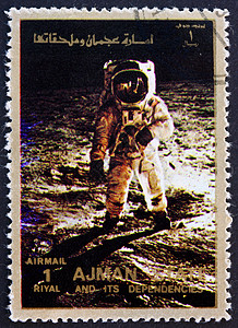 Ajman 1973 Aldrin在月球上行走高清图片