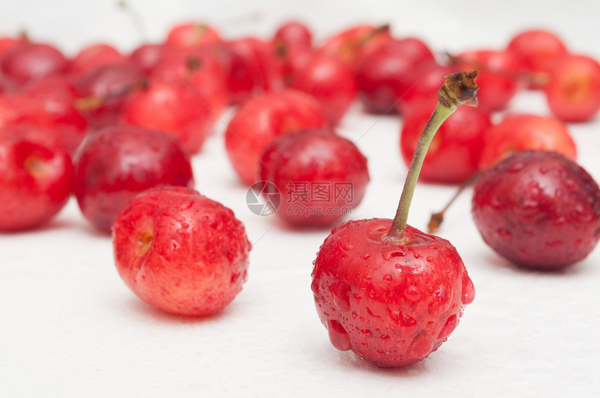 樱桃甜点食物水果红色浆果白色图片