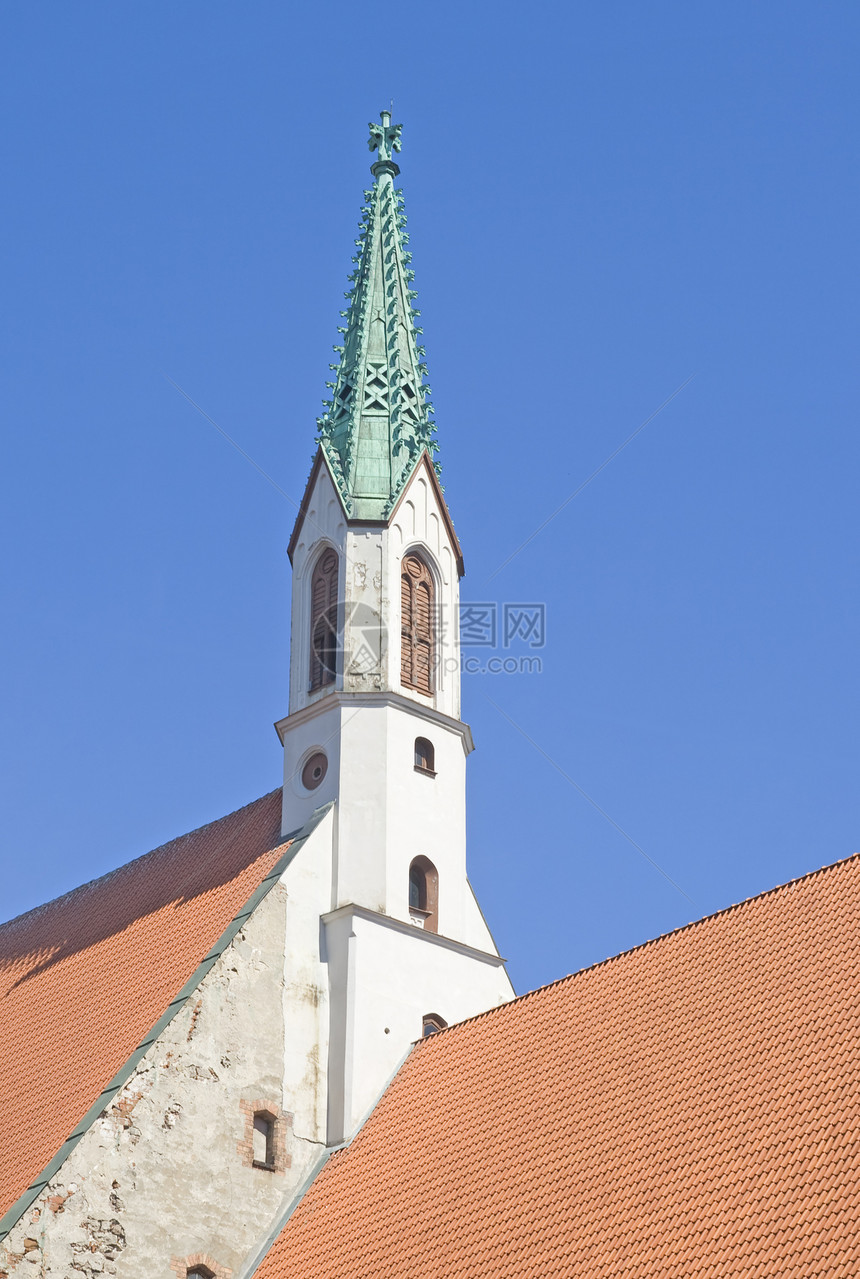 里加圣约翰教堂蓝色建筑宗教城市国家景观尖顶建筑学大教堂天空图片