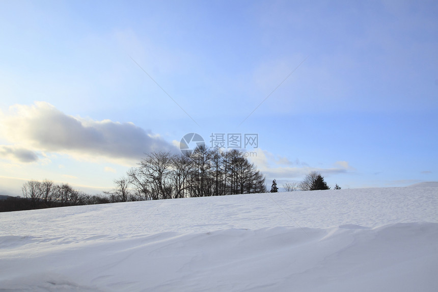 雪地和蓝天空季节天空白色蓝色图片