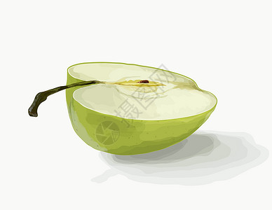 绿苹果绿色拉丝艺术绘画农业饮食点数草图手绘水果背景图片