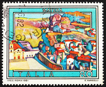 1981年 意大利巴西利卡塔Matera之景高清图片