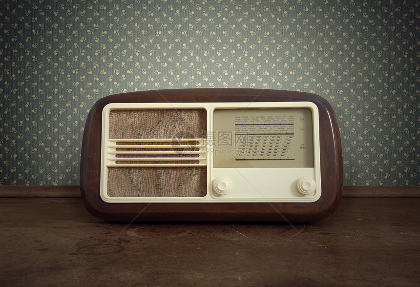 古老无线电台对象音乐回忆文化扬声器意象乡愁频率拨号听力图片