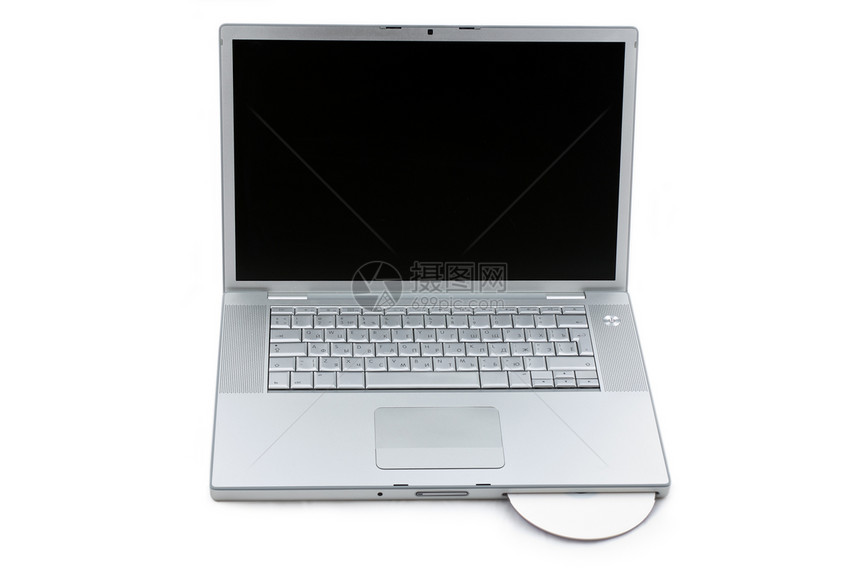 带有 CD 的单独手提电脑数字电子商务光盘设备笔记本硬盘屏幕电讯机动性图片