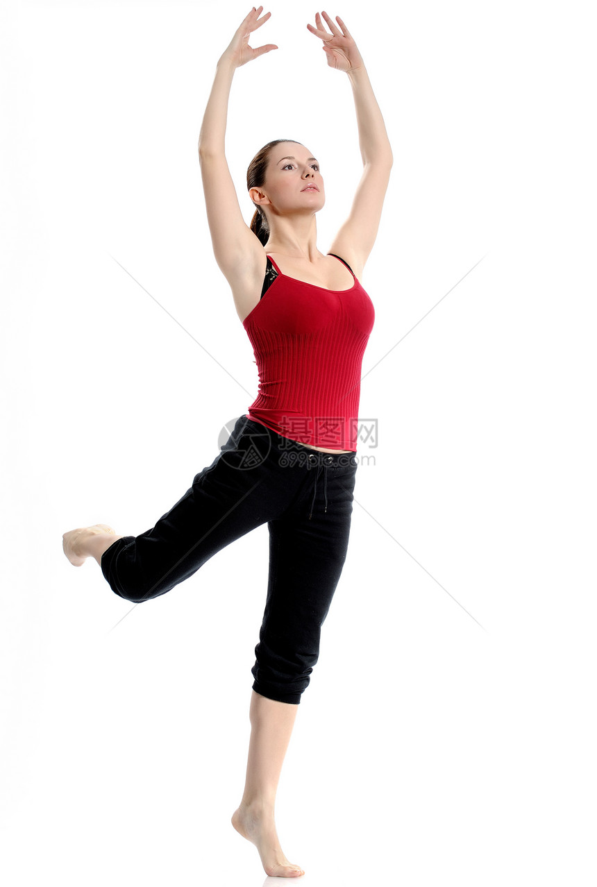 参加运动锻炼运动的女运动员体操飞跃乐趣训练身体女士姿势自由成人运动装图片