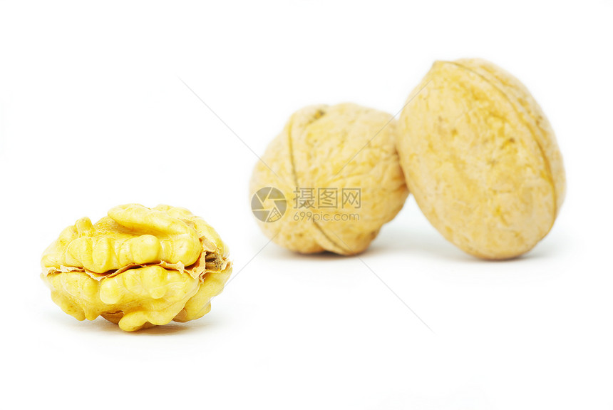 胡桃脆皮粉碎饮食坚果种子营养季节性美食核桃食物图片