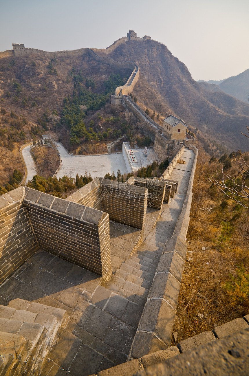中国长城爬坡防御旅游蓝色地标历史性晴天天空旅行世界图片