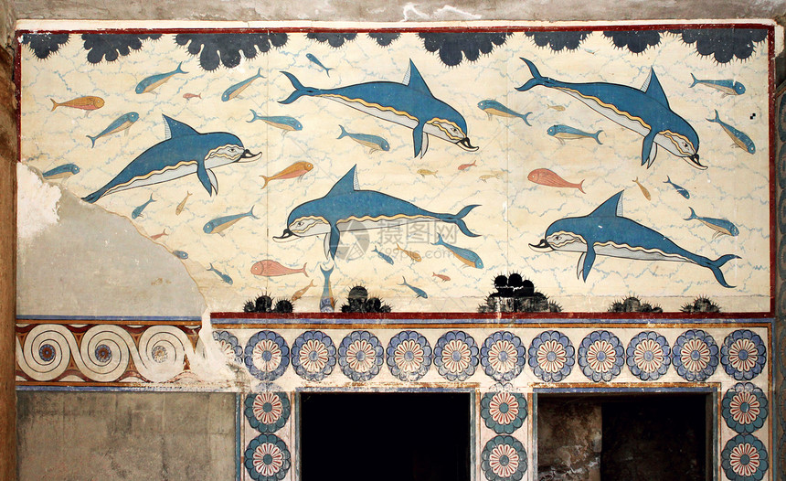 米诺斯海豚壁画壁画图片