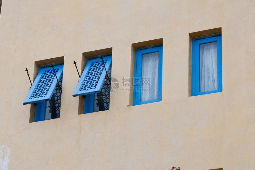 摩洛哥风格的窗口空白框架控制板橡木房子修剪窗台住宅窗户玻璃图片